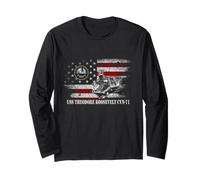 USS Theodore Roosevelt CVN-71 Camisa Patriotic Veterans Day Manga Larga