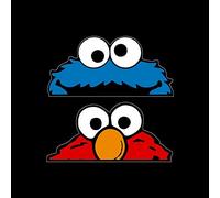 USSP & S Elmo & Cookie Monster Sticker 150 x 70 mm - Vinilo Adhesivo, Muppets, Barrio Sésamo, Coche, Furgoneta, Parachoques