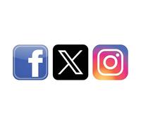 USSP&S Facebook, Twitter, Instagram Logo Sticker Sign 100 x 100 mm - Medios Sociales, Negocios, Coche, Van, Vinilo