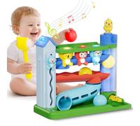 Ussybaby Hammer Montessori - Juguetes para niños pequeños, juguete musical interactivo para niños y niñas de 1 a 2 años, juguete educativo STEM con inglés y español, para edades de 6 a 9, 9 a 12, 12 a