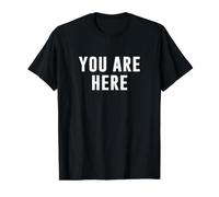 Usted está aquí Camiseta gráfica económica, Hombre, Negro, L