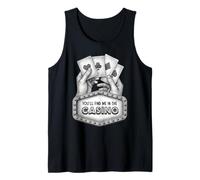 Usted me encontrará en el Casino, Ganar póquer, Efecto de Dibujo de línea Camiseta sin Mangas