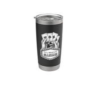 Usted me encontrará en el casino, ganar póquer, efecto de dibujo de línea Vaso térmico de acero inoxidable de doble pared