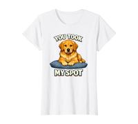 Usted tomó mi Lugar Divertido dueño Perro Humor diseño Camiseta gráfica económica, Mujer, Blanco, S