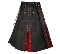 Usthirit Falda escocesa para hombre tradicional de tartán de las tierras altas, Z3711rd, 4X-Large