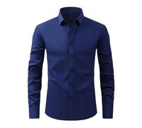 USTZFTBCL Camisa de manga larga para hombre, microelástica, no necesita planchado, color liso, para trabajar, social, 3202, M