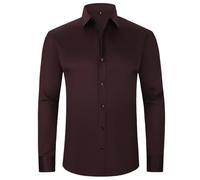 USTZFTBCL Camisa de manga larga para hombre, microelástica, no necesita planchado, color liso, para trabajar, social, 3118, L