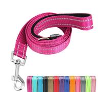 UsunyVora Correa reflectante de nailon para perro, correa acolchada fuerte para perros medianos y grandes, 5 pies, rosa