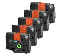 USUPERINK Paquete de 5 cintas de etiquetas TZe-B61 de 36 mm compatibles con Brother P-Touch TZe TZ Tape de 36 mm 1.4 pulgadas laminada naranja fluo TZ-B61 negro sobre naranja fluo 1-1/2 pulgadas para