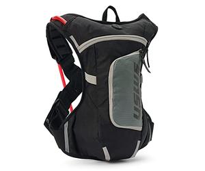 USWE Moto Hydro 4L Paquete de Hidratación con Vejiga de Agua de 2.0L/70oz, una Mochila de Alta Gama, Sin Rebotes para Motocicleta de Enduro y Todoterreno, Negro Gris