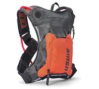 USWE Moto Hydro - Mochila de hidratación con vejiga de agua, una mochila de gama alta sin rebote para motocicleta enduro y todoterreno (3L negro/naranja)