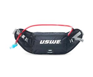 USWE Zulo - Cadera de hidratación con organizador y bolsillos laterales, cinturón de cadera sin rebote, Carbon Black, 2L