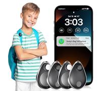Utag - Rastreador GPS para niños, paquete de 4, etiqueta de seguridad, funciona con Apple Find My (solo iOS), modo perdido, dispositivo antieliminación MFi certificado