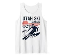 Utah Esquí Clásico Vintage Esquí Amante Puesta del Sol Gráfico Camiseta sin Mangas