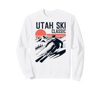 Utah Esquí Clásico Vintage Esquí Amante Puesta del Sol Gráfico Sudadera