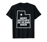Utah Make Antelope an Island Again Great Salt Lake Camiseta gráfica económica, Hombre, Negro, S