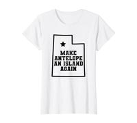 Utah Make Antelope an Island Again Great Salt Lake Camiseta gráfica económica, Mujer, Blanco, XL