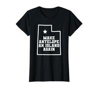 Utah Make Antelope an Island Again Great Salt Lake Camiseta gráfica económica, Mujer, Negro, XL