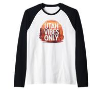Utah Vibes Only Adventure Travel Quote para los Amantes de la Naturaleza Camiseta Manga Raglan