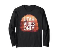 Utah Vibes Only Adventure Travel Quote para los Amantes de la Naturaleza Manga Larga