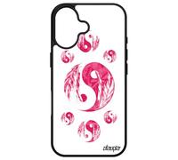 utaupia - Carcasa para iPhone 16, silicona Yin y Yang Masculino Feminin Feng Shui Image Tattoo Rígido, color rosa