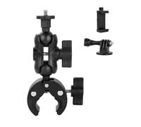 UTEBIT Soporte de Cámara para Moto 1/4" de Aluminio, Montura para Action CAM con Doble Rótula 360°, Abrazadera para GoPro, para Insta360, para dji Osmo, para Teléfonos