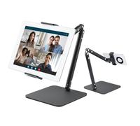 UTEBIT Soporte de teléfono móvil de Mesa, Giratorio 360°, Soporte para Tableta, Plegable con Dos Clips para iPhone 16-12, para iPad, Samsung, Huawei