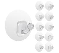 Uten 10 Piezas Gancho Adhesivo para Pared，sin Ganchos de Perforación, Ganchos de Plástico lmpermeables para Pared para Cocina, Baño, Dormitorio, Toallas Colgantes, llaves(transparente-Max. 5KG)