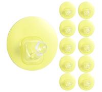 Uten 10 Piezas Gancho Adhesivo para Pared，sin Ganchos de Perforación, Ganchos de Plástico lmpermeables para Pared para Cocina, Baño, Dormitorio, Toallas Colgantes, llaves(amarillo claro-máx. 5KG)