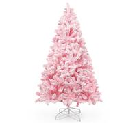 Uten Árbol de Navidad Artificial Rosa, Abeto Artificial con Copos de Nieve de 210 cm, con 1200 Ramas y Soporte Plegable, para Decoración Navideña de Interior y Exterior