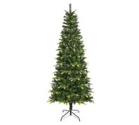 Uten Árbol de Navidad Estrecho 180 cm, Realista PE Artificial Árbol Decoración Interior, 600 Aspecto Natural Puntas de PVC y PE, Rama de Bisagra, 2 Estilos, Base de Metal, Reutilizable
