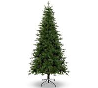 Uten Árbol de Navidad Estrecho 225 cm, Realista PE Artificial Árbol Decoración Interior, 860 Aspecto Natural Puntas de PVC y PE, Rama de Bisagra, 2 Estilos, Base de Metal, Reutilizable