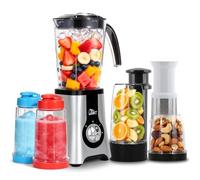 Uten Batidora Vaso 1,25 L Licuadora Portatil Smoothie 380 W 3 Velocidades | 5 en 1 Mini Batidora, Viene con 2 Cuchillas Acero Inoxidable Extraíbles, para Batidos y Smoothies, sin BPA