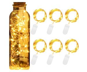 Uten Cadena de Luces Decorativas, Cadena de 2M 20 LED, Total de 6 Cuerdas, Adecuada para Decoraciones Navideñas, Hoteles, Hogares