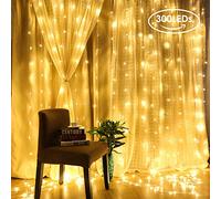 Uten Cadena de Luces para Cortina, 3 m * 3 m, que Funcionan con USB o con Pilas, Luces de Ventana de 300 LED para Interiores y Exteriores, Dormitorio, Fiesta, Boda, Hogar, Jardín, Decoración