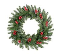 Uten Corona Navidad Grande, 50 cm, con 12 Frutos Rojos, Material de PVC y PE, Decoraciones Navideñas Puertas, Chimeneas, Ventanas