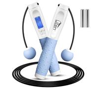 Uten Cuerda para Saltar, con Temporizador y Contador de Calorías, Cuerda para Saltar Inalámbrica, Longitud Ajustable, 3m, Mango Antideslizante, para Fitness, Entrenamiento (blanco azul)