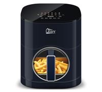 Uten Doble Resistencia Freidora de Aire 5,5 L con Ventana, Pantalla a Color, 14 Programas, Inicio Diferido, Filtro de aceite, 2 Calentadores Rápidos Controlables Independiente, Alimentos sin Volteo