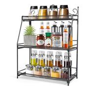 Uten Especiero de Cocina, 3 Niveles, Tamaño Grande, Gran Capacidad, Estante de Almacenamiento de Especias Plegable, Estante de Almacenamiento de Ducha, Fácil de Instalar, Hierro, Antióxido