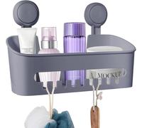 Uten Estante de Ducha con Ventosa Autoadhesivo Cesta Estanteria Organizador para Cocina Sala de Estar Baño Gris