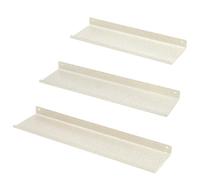 Uten Estantes de Pared, estantes flotantes de Metal, Juego de 3, estantes para Pared para Libros, decoración, salón, Dormitorio, baño, Cocina, Blanco con Rayas Dorada