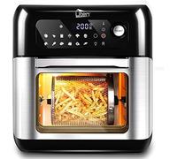 Uten Freidora de Aire sin Aceite 10L, Horno de Aire Caliente 1500W, 12 Programas, Pantalla Táctil LED, 6 Accesorios, Sin BPA ni PFOA, Cocina Rápida y Saludable, Receta en PDF