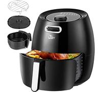 Uten Freidora sin Aceite 6.5L, Freidora de Aire Con Sistema de Circulación de Aire Rápido, 80-200℃ 1800W, Air Fryer con Dial Giratorio para Tiempo y Temperatura Negro [Ahorra hasta un 50% en Energía]