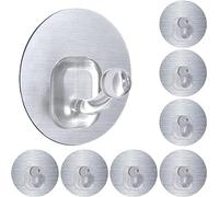 Uten Gancho Adhesivo para Pared，sin Ganchos de Perforación, Ganchos de Plástico lmpermeables para Pared para Cocina, Baño, Dormitorio, Toallas Colgantes, llaves(plata)