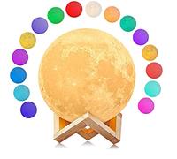 Uten Lámpara de Luna, 16 Colores 3D Lámpara Luna Recargable Interior Luz Ambiental Con Mando a Distancia, Diámetro 5.9‘’,San Valentín/Aniversario/Cumpleaños Regalos