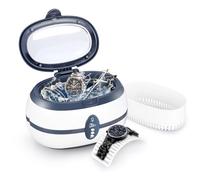 Uten Limpiador Ultrasónico Profesional de 600ml,40000Hz,Con Cesta de Limpieza y Clock Stand,Profesional Limpiador para Relojes, Joyas, Gafas,Dentaduras y Piezas Metálicos