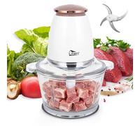 Uten Picadora Eléctrica Alimentos 1500 ML, Picadora Batidora Cocina 400W | Jarra de Cristal, 4 Cuchilla de Acero Inoxidable con 4 Palas, Pica Carne, Frutas y Verduras, para Cocina Doméstica