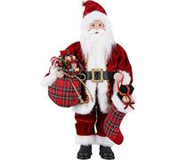 Uten Santa Claus Figura Bolsa de Regalo de pie y Cuerno 18 Pulgadas Estatua de Santa Figura Adorno Nuevo Papá Noel Sentado muñeca de Tela Muñeca de Navidad