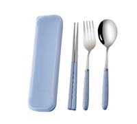 Utensili Da Viaggio - Set Posate Portatili In Acciaio Inossidabile, Bacchette Cucchiaio Forchetta Con Compatta, Riutilizzabili E Resistenti | Per Campeggio Picnic Matrimonio Casa Scuola Viagg