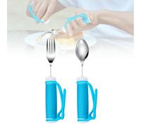 Utensilios adaptativos para ayudar a la vajilla, cuchara y tenedor, accesorios para la vida diaria para Parkinson discapacitados, discapacitados (A)